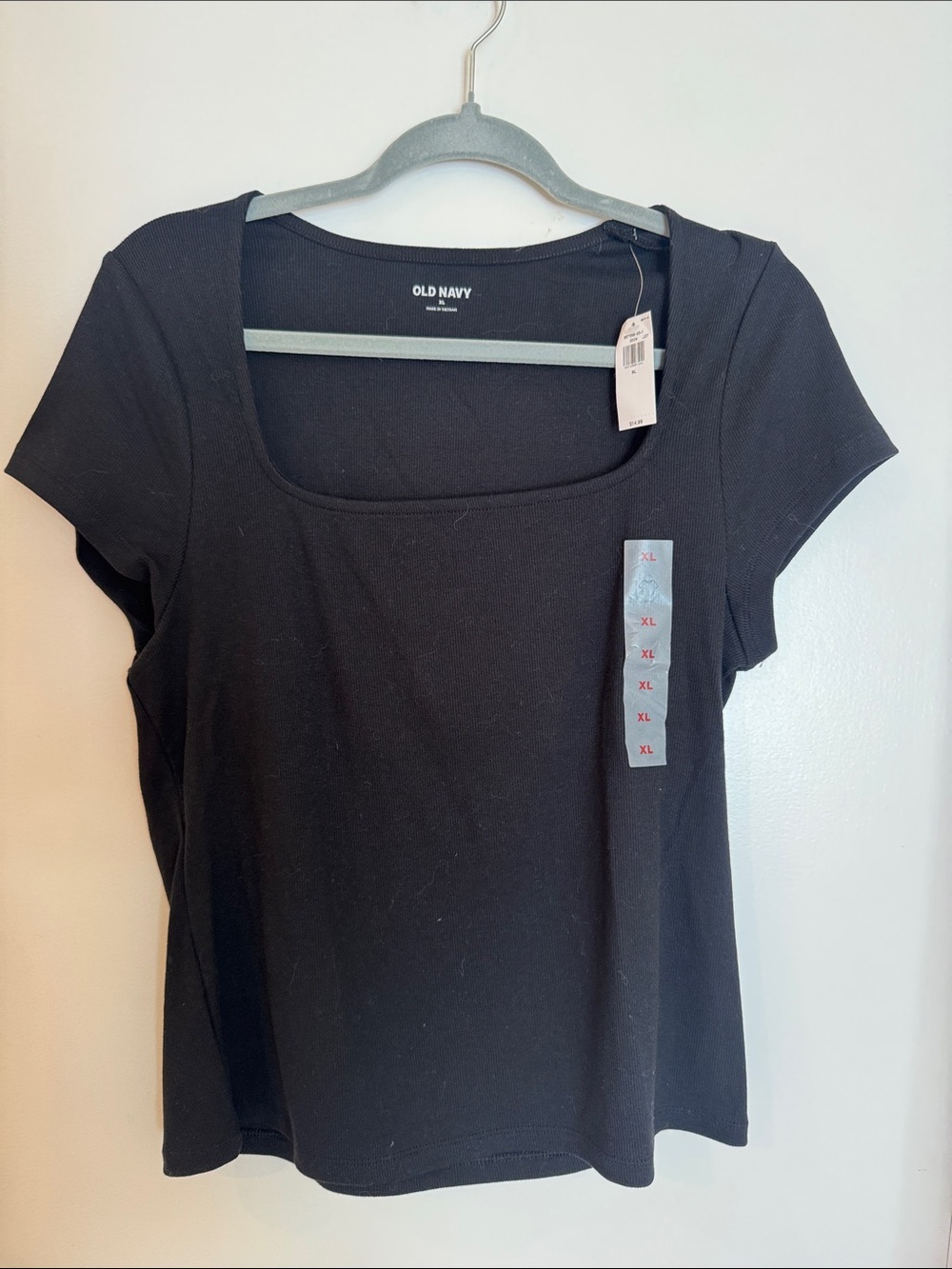 NEW Old Navy Black Square Neck Short Sleeve Tee